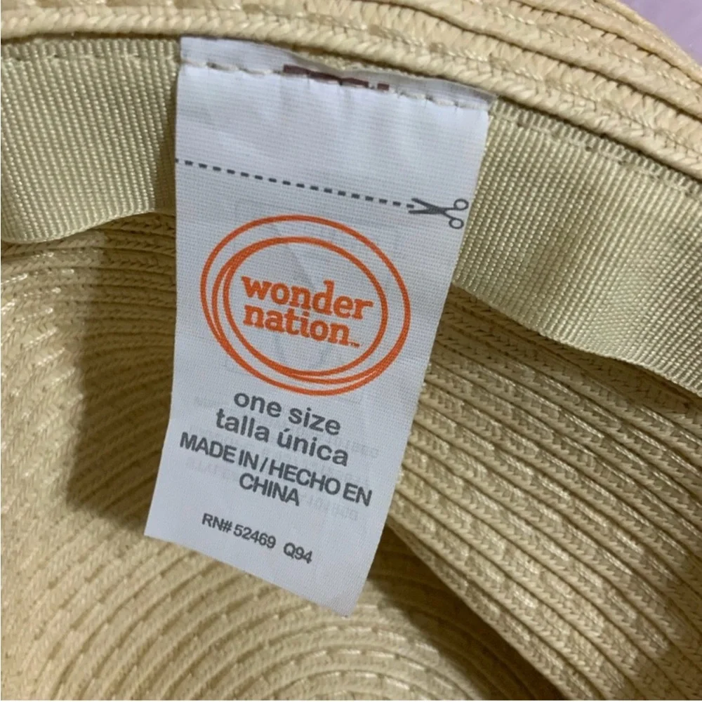 EUC Kids Wonder Nation Cream Straw Hat with Gray Band